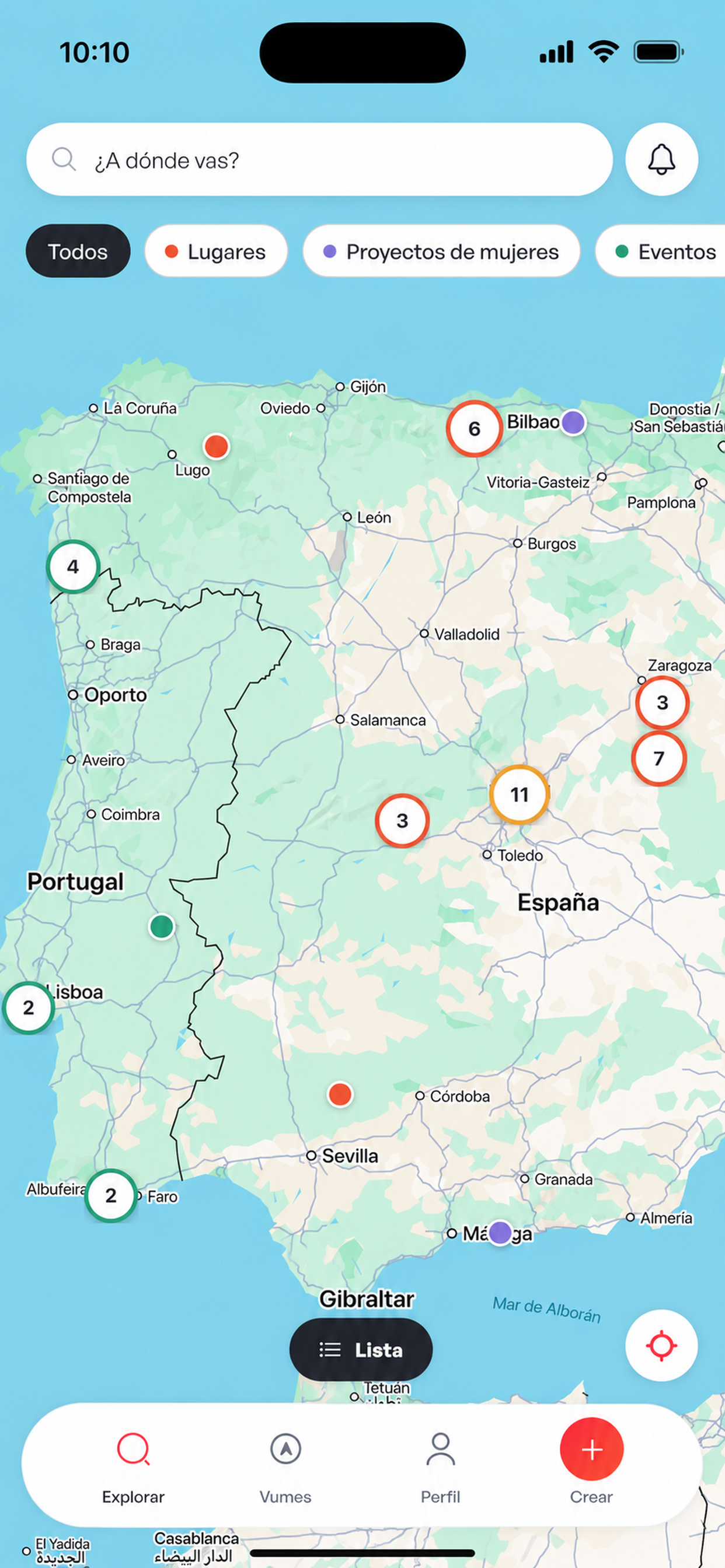 Mapa de recomendaciones de Vume